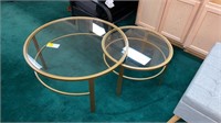 Coffee table set of two gold