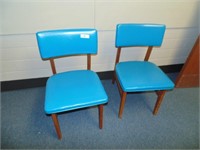 (2) Vintage Blue Chairs from Room #511