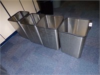 (4) Metal Trash Cans