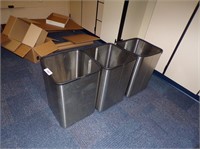 (3) Metal Trash Cans