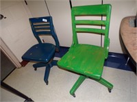(2) Wooden Desk Chairs
