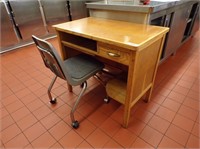 Wooden Desk w/ Rolling Desk Chair