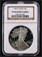 1987-S $1 Silver Eagle PF69 Ultra Cameo NGC PR69