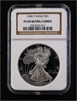 1996-P $1 Silver Eagle PF69 Ultra Cameo NGC PR69