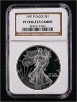 1997-P $1 Silver Eagle PF70 Ultra Cameo NGC PR70