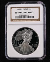 1999-P $1 Silver Eagle PF69 Ultra Cameo NGC PR69