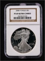 2000-P $1 Silver Eagle PF69 Ultra Cameo NGC PR69