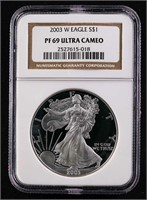 2003-W $1 Silver Eagle PF69 Ultra Cameo NGC PR69