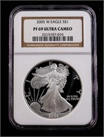 2005-W $1 Silver Eagle PF69 Ultra Cameo NGC PR69