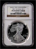 2011-W $1 Silver Eagle PF69 Ultra Cameo NGC PR69