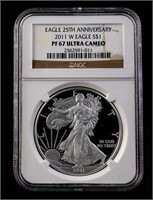 2011-W $1 Silver Eagle PR67 Ultra Cameo NGC PR67