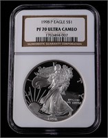 1998-P $1 Silver Eagle PF70 Ultra Cameo NGC
