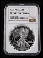 2000-P $1 Silver Eagle PR70 NGC Ultra Cameo PR70