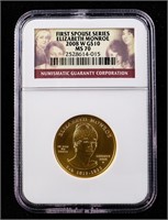 2008-W $10 Gold Elizabeth  Monroe MS70 NGC