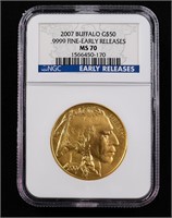 2007 $50 Gold Buffalo MS70 NGC Early Releases