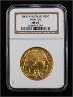 2008-W $50 Gold Buffalo MS69 NGC .9999 Fine