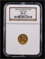 2008-W $5 Gold Buffalo MS70 NGC