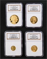 2008-W Gold Buffalo Set $50 $25 $10 $5 PF70 NGC
