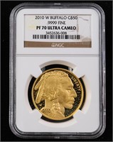 2010-W $50 Gold Buffalo PF70 NGC Ultra Cameo PR70