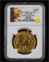 2012 $50 Buffalo Gold MS70 NGC Early Releases