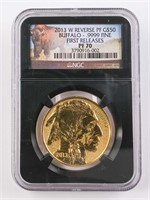 2013-W $50 Gold Buffalo Reverse Proof NGC PF70