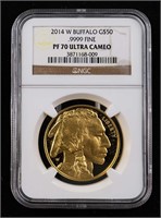 2014-W $50 Gold Buffalo PF70 Ultra Cameo NGC PR70