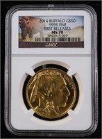 2014 $50 Gold Buffalo MS70 NGC First Releases