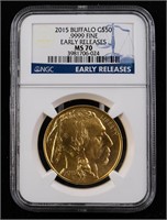 2015 $50 Gold Buffalo MS70 Early Releases NGC