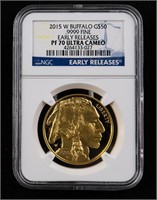 2015-W $50 Gold Buffalo PF70 Ultra Cameo NGC PR70