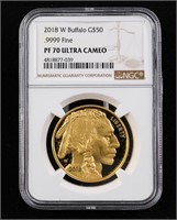 2018-W $50 Gold Buffalo PF70 Ultra Cameo NGC PR70