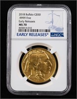 2018 $50 Gold Buffalo MS 70 NGC First Releases