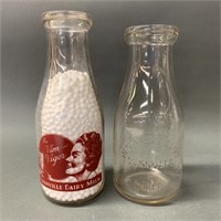 Dunnville Dairy Milk Embossed and Screen Bottles