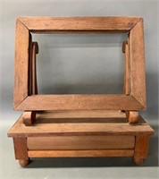 Early Wooden Picture Frame and Drawer Display