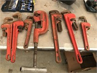 (6) Pipe Wrenches & (1) Pipe Cutter