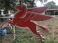 Vintage Original Mobil Pegasus Porcelain Sign