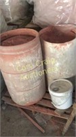 (2) Plastic Trash Cans Of Mortar Color