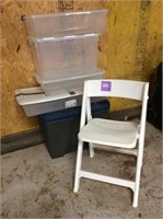 Plastic Storage Containers & Chair