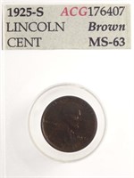 1925-s Lincoln Cent (Slabbed - UNC?)