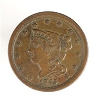 1855 Braided Hair Half Cent (XF?)