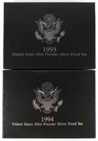 1993-s & 1994-s Premier Silver Proof Sets