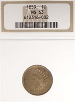 1859 Indian Head Cent (NGC MS63)
