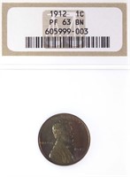 1912 Lincoln Cent (NGC PF63 BN)