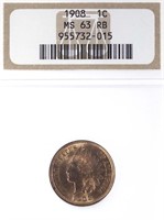 1908 Indian Head Cent (NGC MS63 RB)