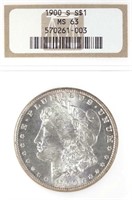 1900-s Morgan Silver Dollar (NGC MS63)