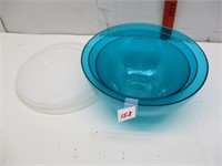 Blue Glass Nesting Bowl Set