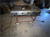 2' Gas Griddle w/2 burners, on wheels