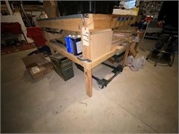 Wood Workbench w/Vices & Storage