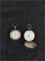 2 Coin Silver Ladies Pocket Watches