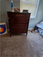ANTIQUE DRESSER WITH GLASS TOP