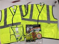 Lot of 4 -  High Visibility Yellow Safety Vests